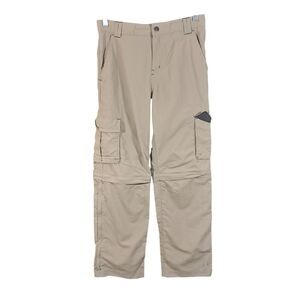 REI Convertible Cargo Pants Boy's L(14-16) Khaki Hiking Adjustable Waist Outdoor